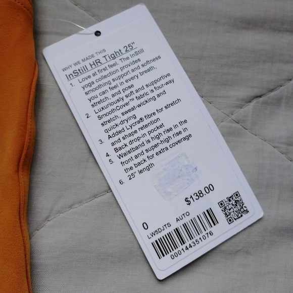 LULULEMON Instill High-Rise Tight 25" Autumn Orange Size 0 NWT - Picture 3 of 9